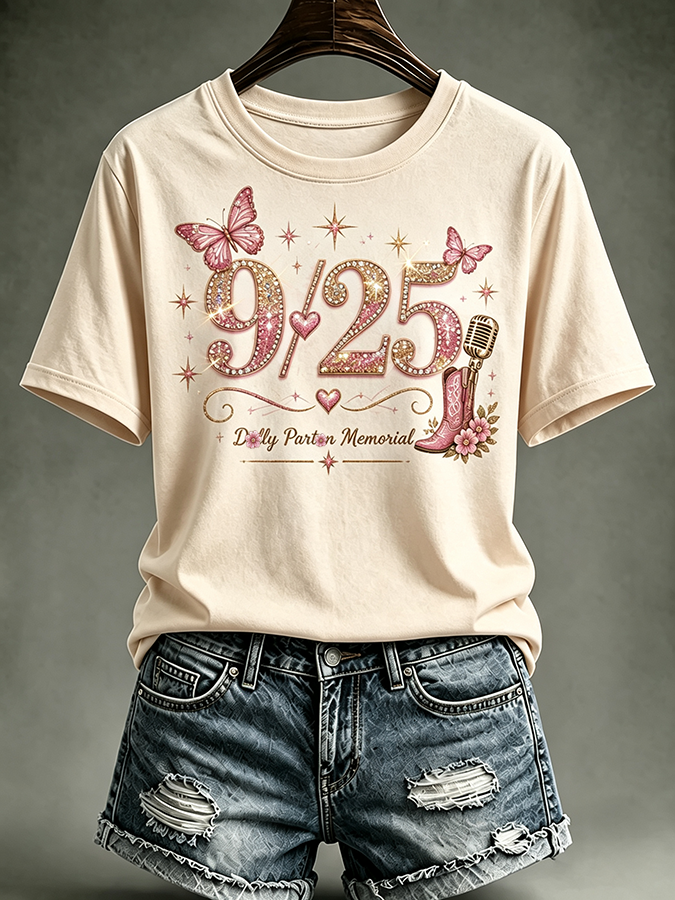 Women's Butterfly Art Pattern Casual T-shirt