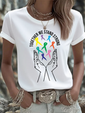 Women'S Breast Cancer Awareness Print Short-Sleeve T-Shirt
