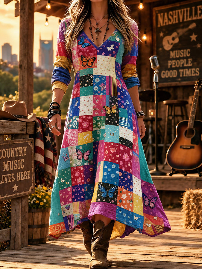 Women'S Patchwork Art Dress