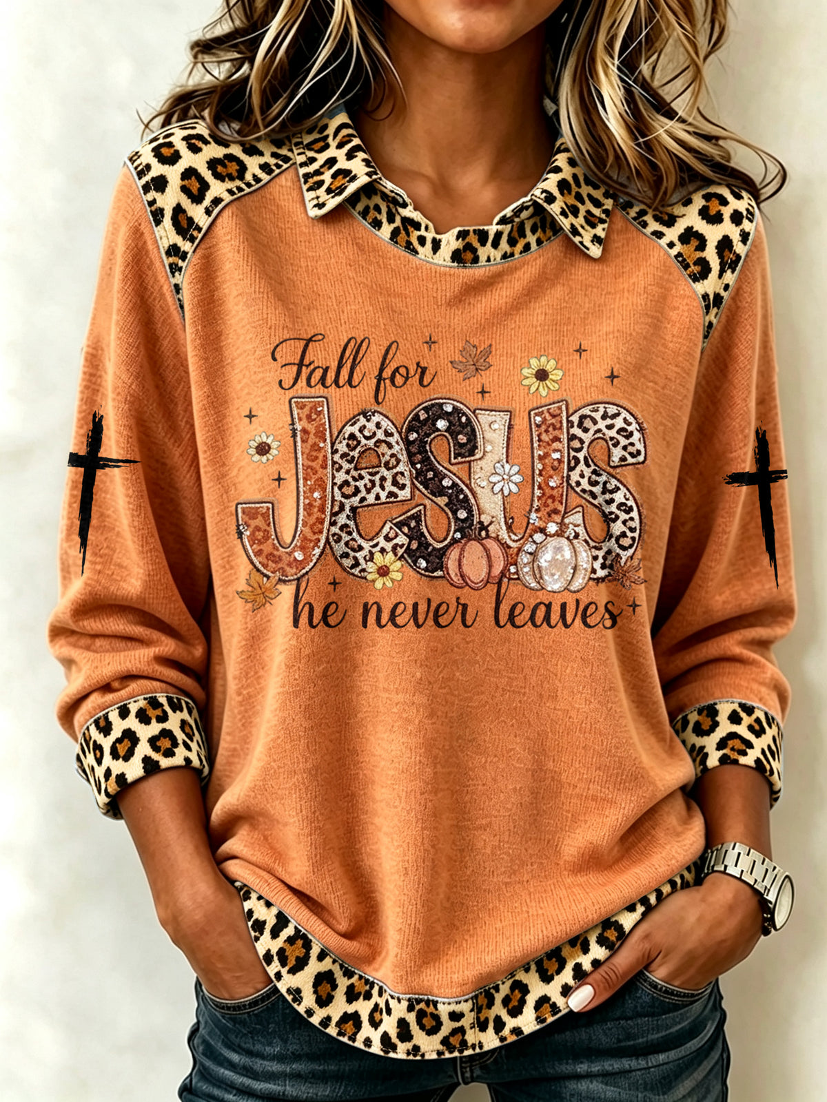Women's plaid print sweatshirt
