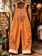 Women'S Retro Autumn Pumpkin Print Workwear